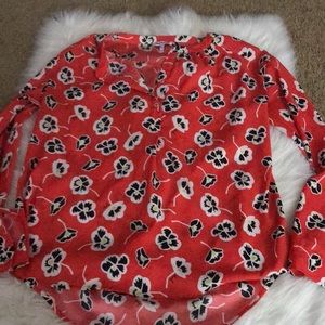 Long sleeve blouse with flowers